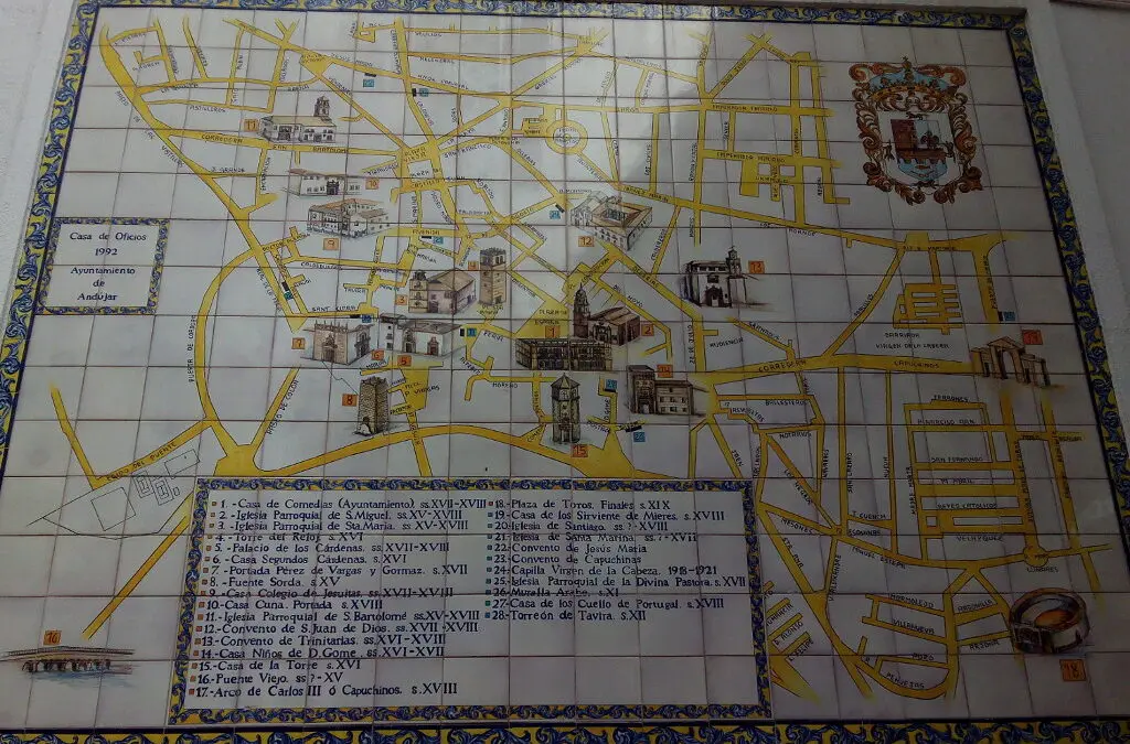 Plano cerámico de Andújar - Elaborado por por la Casa de Oficios en 1992