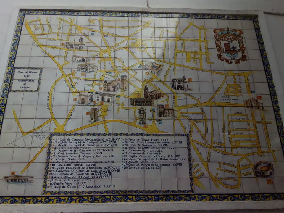 Plano cerámico de Andújar - Elaborado por por la Casa de Oficios en 1992